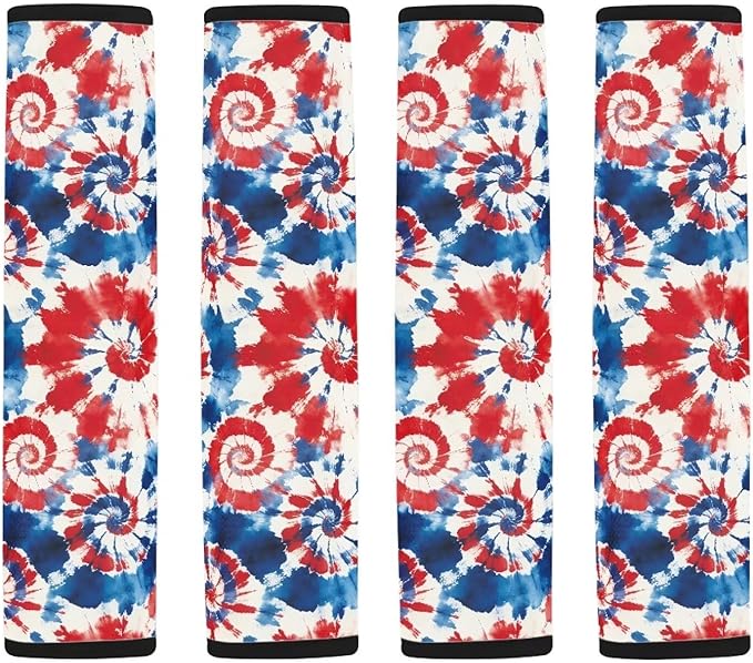 Car Seat Belt Cover Pad,Soft Comfortable Shoulder Seatbelt Pads Cushions for Adults and Children Universal Fit Auto Decor,American Tie-Dye