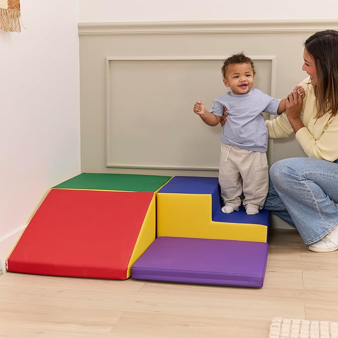 Little Haven Step & Slide Corner Climber, Indoor Playset, Assorted, 4-Piece