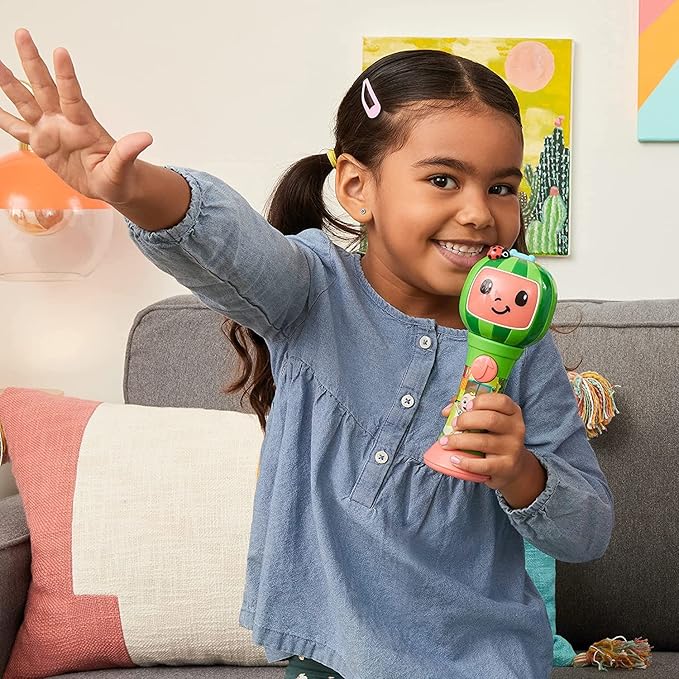 First Act Discovery CoComelon Musical Sing-Along Microphone Plays Clips of The ‘Thank You’ Song - Musical Instruments for Kids, Toddlers, and Preschoolers