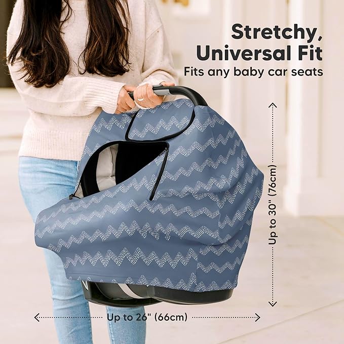 KeaBabies Winter Car Seat Cover Baby, Newborn - Universal Fit Infant Carseat Covers Baby Girl, Boy, Breathable, Lightweight Blanket,Easy to Use Stroller Canopy,Rain,Wind,Sun Shade(Indigo)