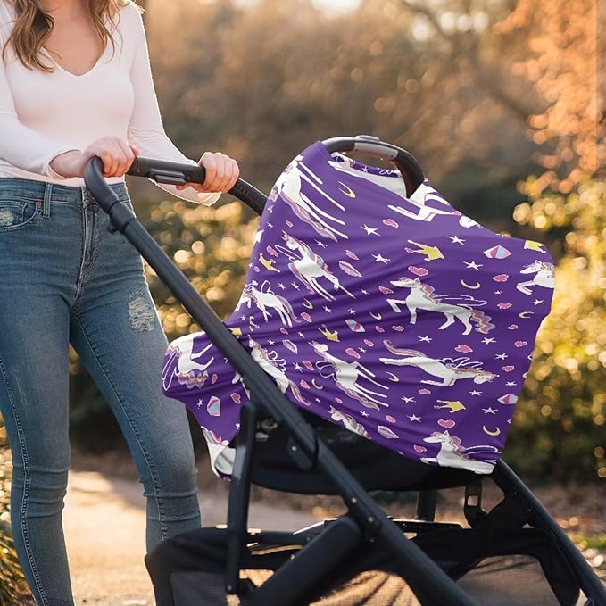 AFPANQZ Horse Breastfeeding Nursing Cover Baby Carseat Canopy for Babies Infant Newborn Stroller Cover Breastfeeding Scarf for Stroller High Chair Shopping Cart Cover