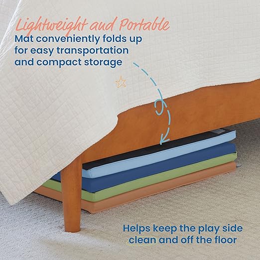 ECR4Kids SoftZone 123 Look at Me Activity Mat, Folding Playmat, Earthtone