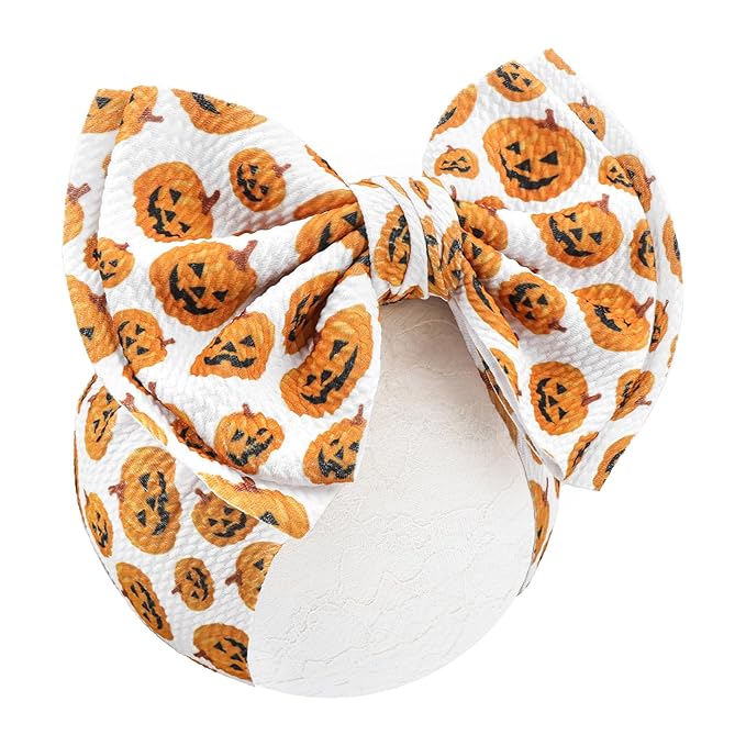 7’’ Pumpkin Bows for Baby Girls Halloween Girl Headbands Baby Bow Girl Outfits Pumpkins Hair Accessories for Newborn Infant Toddler Clothes