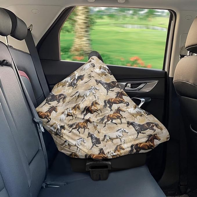 South Western Horse 5-in-1 Cover Added Privacy for Breastfeeding, Baby Car Seat, Carrier, Stroller, High Chair, Shopping Cart, Lounger Canopy - Newborn Essentials, Nursing Top