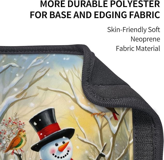 Birds Snowman Winter Seat Belt Cover Fits Cars Trucks SUV Sedans Sweat Absorption Car Seatbelt Strap Cover, Christmas Snowflake Auto Interior Accessories Protector