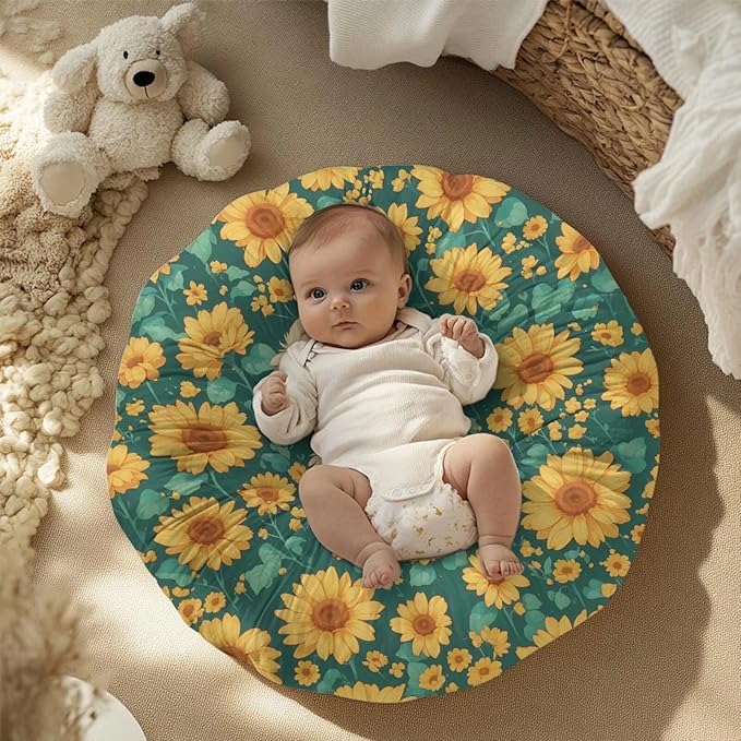 Newborn Lounger Cover, Sunflower Dog Print Strechy Newborn Lounger Cover Newborn Lounger Pillow Cover Removable Baby Lounger Slipcover Soft Infant Lounger Cover for Baby Boys Girls