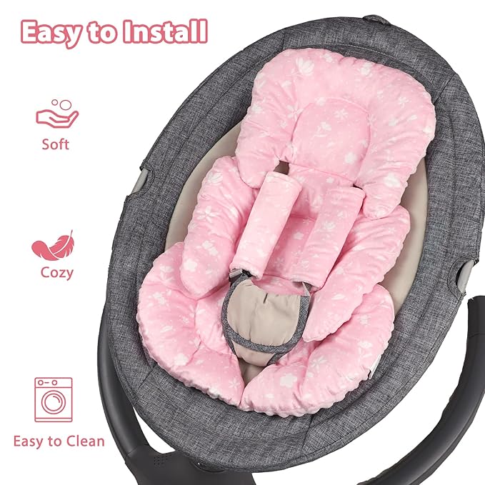 Infant Car Seat Insert, Ultra-Soft Newborn Car Seat Insert, Perfect for Car Seat, Stroller, Swing, Tiny Floral