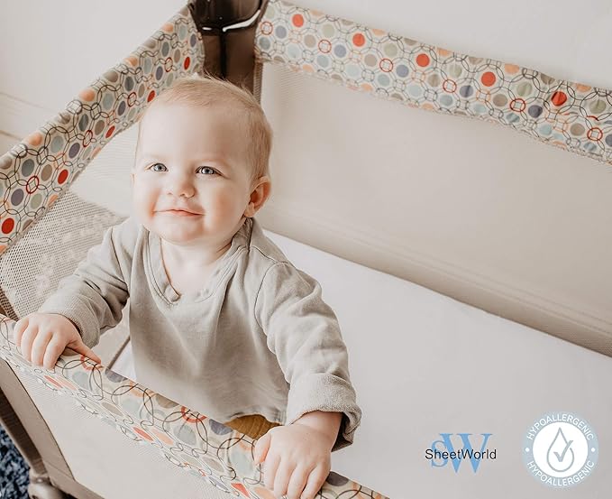 Pack N Play Sheets Fitted 27 x 39, Compatible with Graco Pack N Play or Similar - 100% Jersey Cotton - Soft, Durable - 2 Pack (Light-Dark Green, Guava Lotus & Baby Bjorn 24x42)