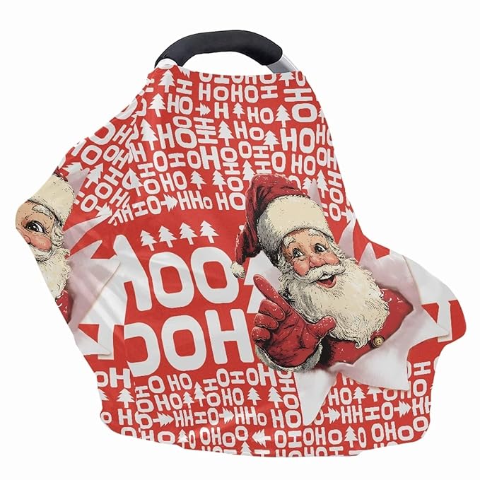 AFPANQZ Santa Claus Nursing Covers for Newborns Baby Car Seat Covers for Baby Girls, All Season Baby Carseat Canopy Cover Ups Breastfeeding Scarves Breathable Baby Shower s