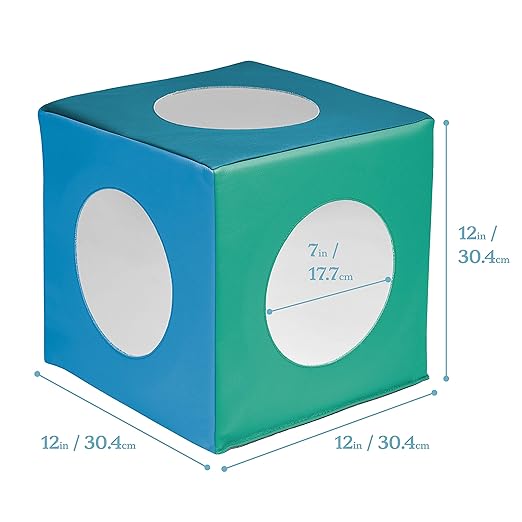 ECR4Kids SoftZone Mirror Activity and Sensory Play Cube, Baby Essentials, Contemporary
