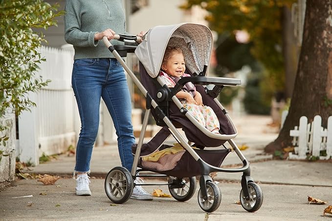 Safety 1st Deluxe Grow and Go Flex 8-in-1 Travel System, Weight Capacity from 4–35 lbs, High Street & onBoard 35 LT Adjustable Infant Car Seat Base