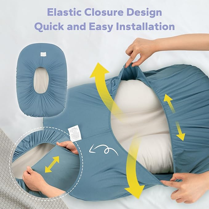 FUNUPUP Rayon Derived from Bamboo Baby Lounger Cover Compatible with Snuggle Me Lounger, Infant Lounger Pillow Cover for Newborn, Removable Elastic Newborn Lounger Cover,Cover Only,Sea Blue