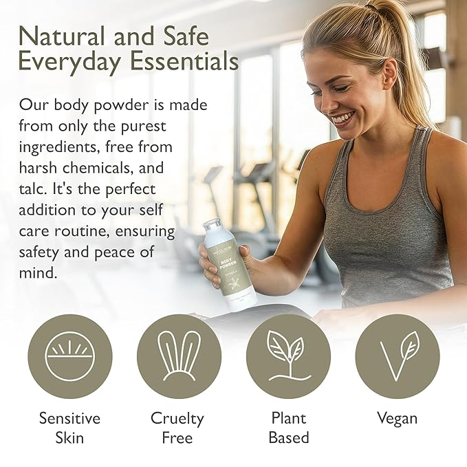 SoCal Suds & Company - Natural Body Powder Talc-Free - with Arrowroot Powder, Kaolin, Aspen Bark Extract for Soft Soothing Delicate Skin - Vanilla 4oz, 1-Pack