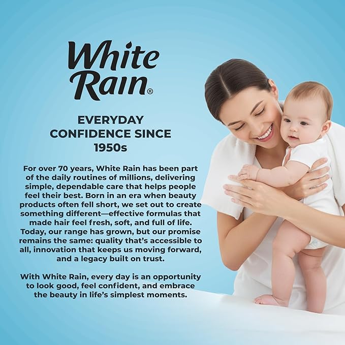 White Rain Pure Cornstarch Baby Powder Talc-Free, 10 oz, Pack of 2 - Natural Moisture Absorption with Vitamin E, Gentle Body Powder for Women, Babies & Sensitive Skin, Free of Parabens & BPA