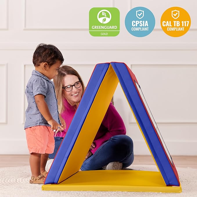 ECR4Kids SoftZone Folding Floor Mirror, Sensory Toy, Assorted