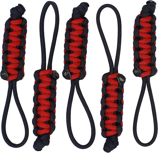BubbasGarageTv - Large Heavy Duty Paracord Zipper Pulls (Red)