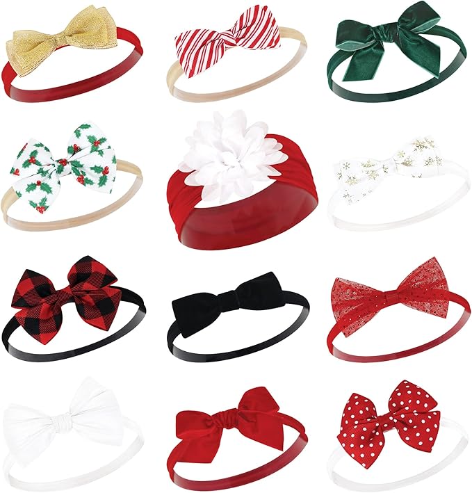 Hudson Baby Cotton and Synthetic Headbands, Size 0-24 Months