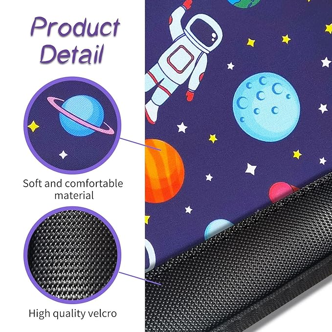 2Pack Seat Belt Cover for Kids, Cute Cartoon Pattern Car Seat Belt Pads Cover for Girls and Boys, Kid's Seat Belt Cushion, Shoulder Strap Pad (Spaceman)