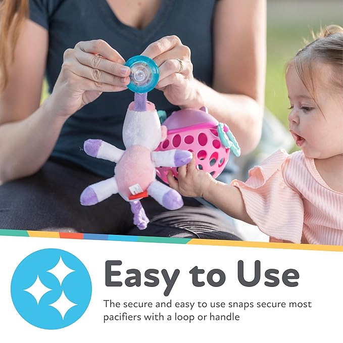 Nuby Calming Natural Flex Snuggleez Pacifier with Plush Combo Set for Cuddling with Comfort, Giraffe