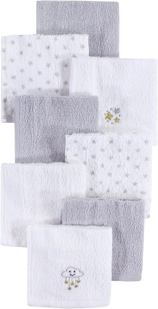Hudson Baby Unisex Baby Super Soft Cotton Washcloths, Stars, One Size