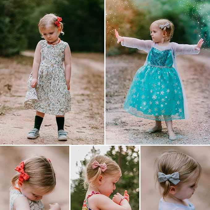 Baby Girl Hair Bow Clips Barrettes, Assorted Hair Accessories Alligator Clip for Little Girls Toddler Kids Teens