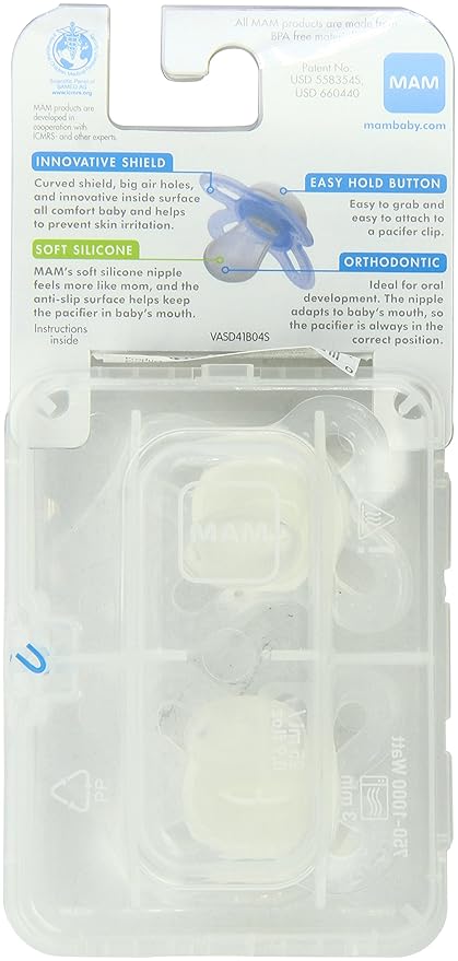 MAM Start Silicone Pacifier, Colors May Vary, 2 Count