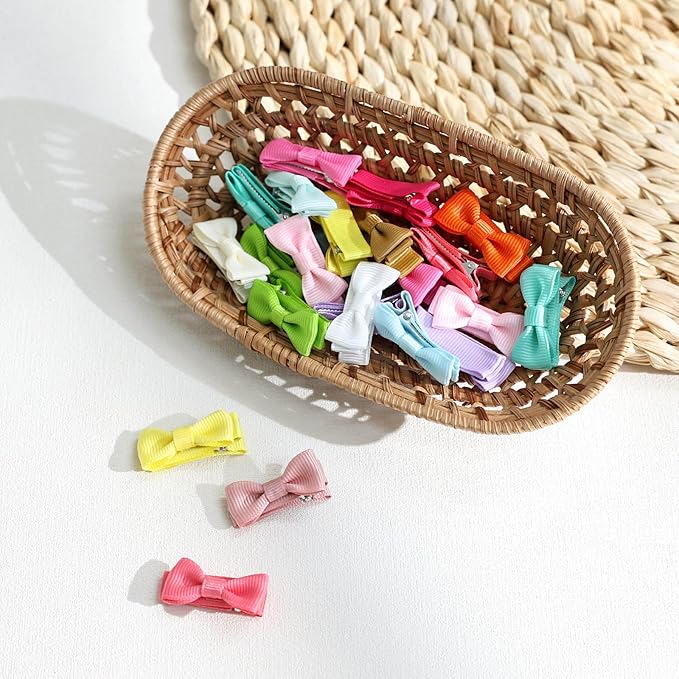 48PCS 2inch OAOLEER Girls Hair Clips and Pins - Fully Lined Bows Alligator Clips for Infants and Toddlers, 24 Colors in Pairs (Style B-48pcs)