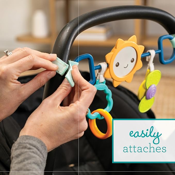 Infantino Sensory Travel Bar - Engaging Activities for Car Seats & Strollers, Promotes Sensory Development, Easy to Install & Durable