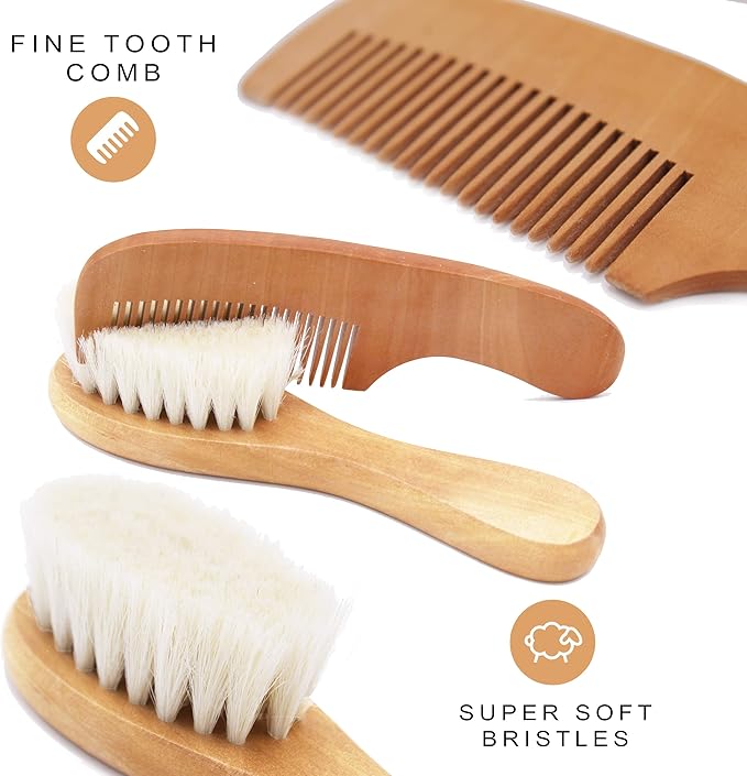 My Personal Memories Custom Personalized New Baby Brush and Comb Set for Newborn Girl or Boy