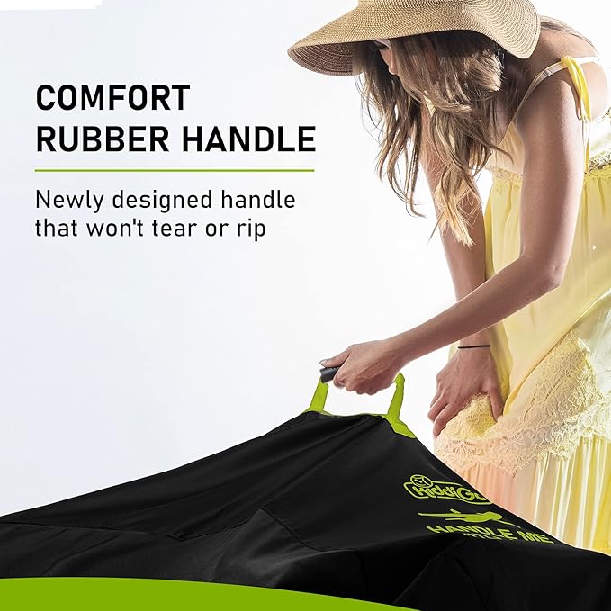 KiddiGo Car Seat Travel Bag For Airplane, Black & Green, 33” H x 18” W x 18” D, Fits Most Standard Convertible, Booster & Infant Car Seats, Gate Check Universal Size Car Seat Cover, Easy Carry Design