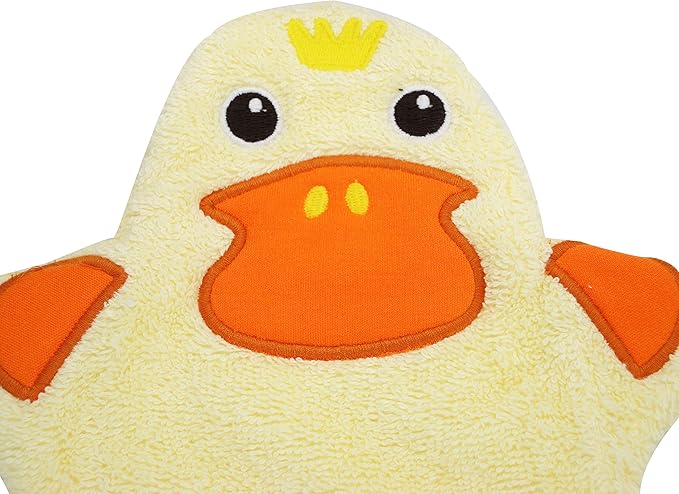JN&LULU Baby Organics Bath Mitt Toddlers Bath Cotton and Soft Scrub Bathing Loofah Baby Shower Gifts (Duck)