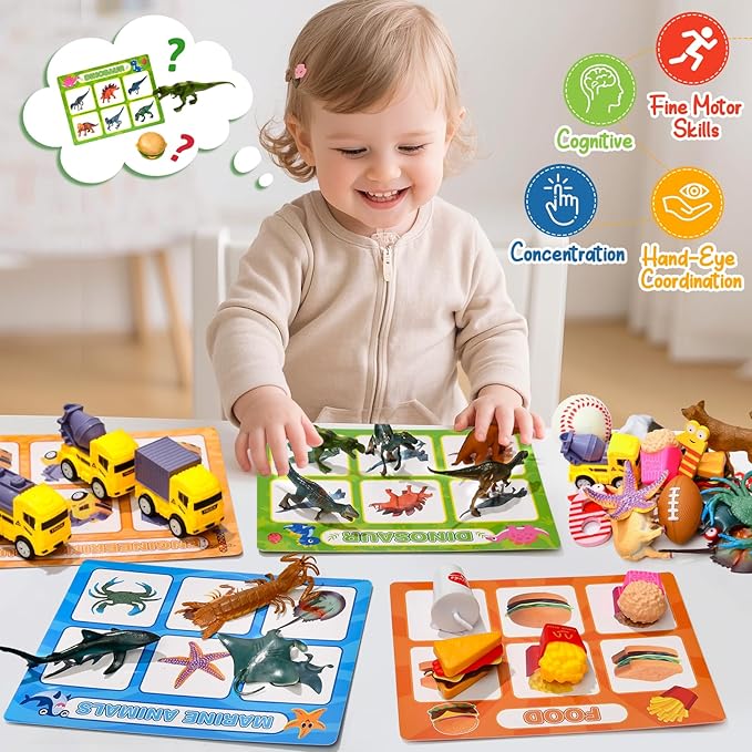 Golray Sorting Toys for Toddlers with Mystery Box, Educational Sorting Games with 8 Themes and 52 Matching Pieces for Preschool & Home Learning, Speech Therapy Toys, Montessori Gift for Kids Ages 3–5