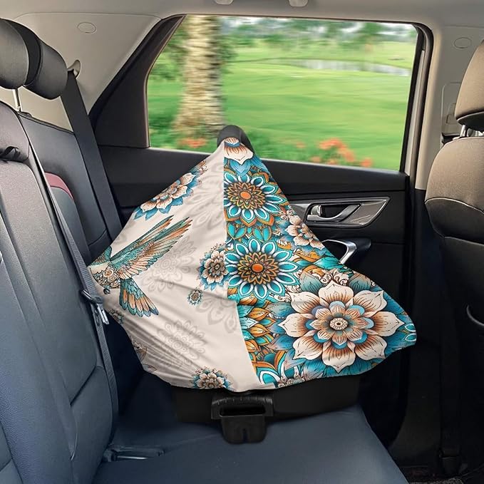 AFPANQZ Boho Floral Nursing Cover Breastfeeding Scarf Baby Dragonfly Car Seat Covers Infant Stroller Cover Canopy for Girls Boys Baby Baby Car Seat Canopy Breathable Nursing Cover