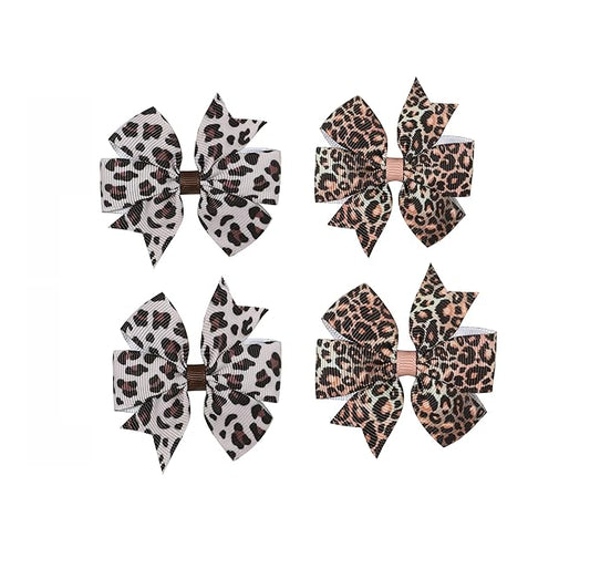Baby Girls Leopard Bow hairpin girls leopard bow Hair Accessories for women.