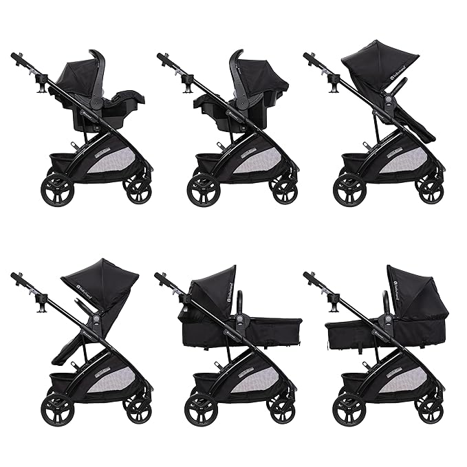 Baby Trend Passport® Switch 6-in-1 Modular Stroller Travel System with EZ-Lift™ Plus Infant Car Seat, Dash Black
