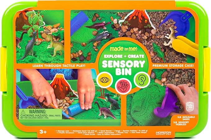 Made By Me Explore + Create Dino Galaxy Sensory Bin, Fun Sensory Bins for Toddlers 3+, All-in-One Tactile Sensory Toys & Dino-Mite Sensory Experience