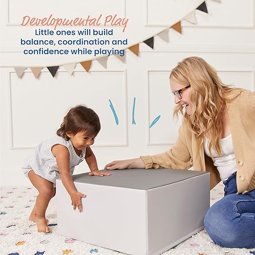 ECR4Kids SoftZone Pedestal Play Block Corner Climber, Beginner Playset, Contemporary