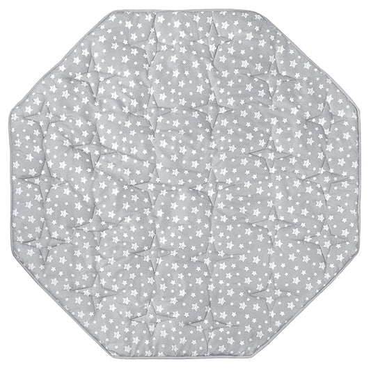 Octagon Playpen Mat Grey, Non Slip 8 Panel Playpen Mattress Mat Fits Regalo Extra Large Play Yard and hiccapop XL 69" Baby Playpen, Grey Star Octagon Playard Pad