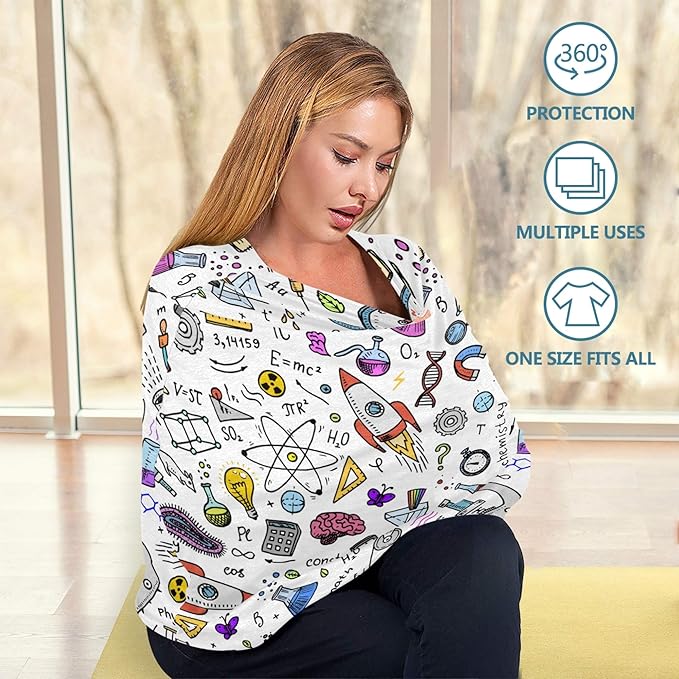 Scientific Formula Physics Math Astronomy Chemistry Science Stretchy Baby Car Seat Cover Infant Canopy Nursing Covers Breastfeeding Cover Breathable Windproof Winter Scarf for Boys Girls