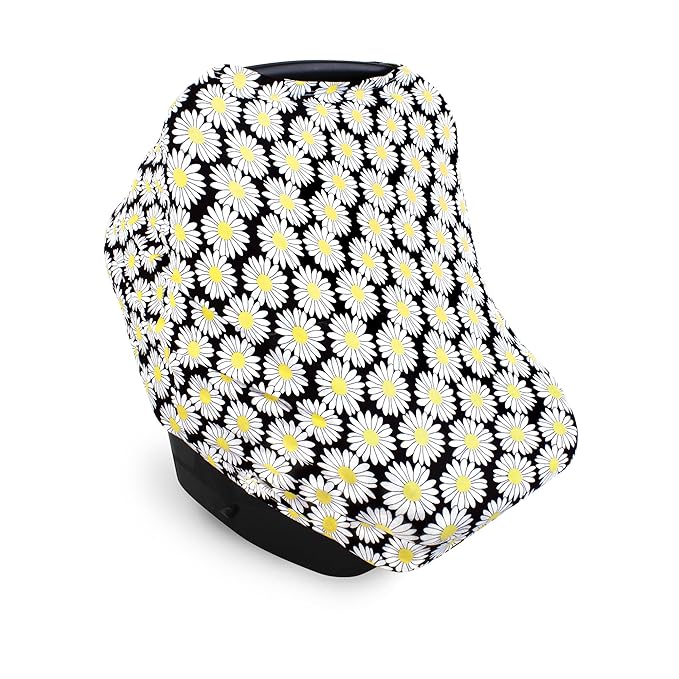 Hudson Baby Unisex Baby Multi-use Car Seat Canopy, Pretty Daisy, One Size