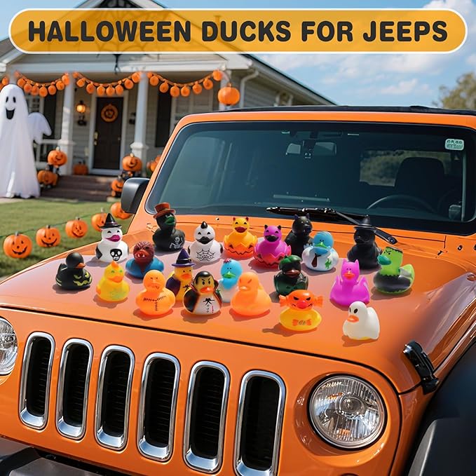 Halloween Ducks for Jeeps - 36Pcs Bulk Halloween Rubber Ducks Set for Ducking Fun, Spooky Bath/Pool Toys, Trick or Treat Party Favors, Halloween Decorations & Gifts (Non-Toxic Rubber)