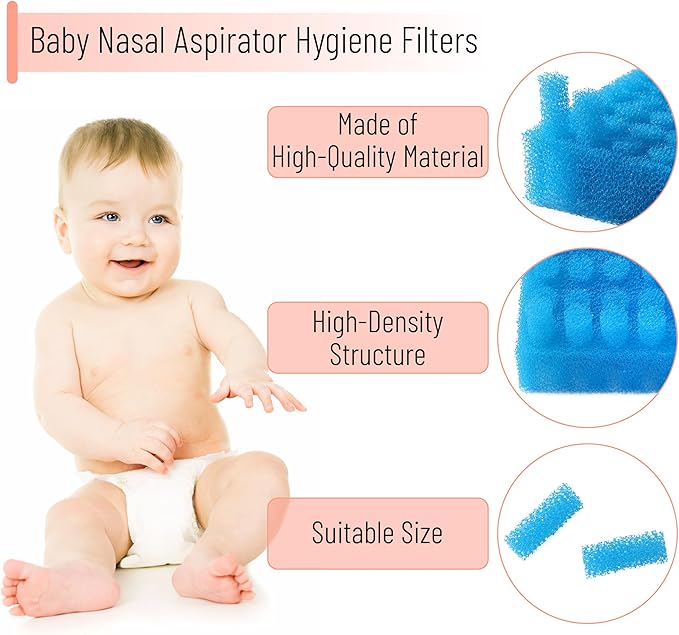 Baby Nasal Aspirator Hygiene Filters, 200 Pack, Nasal Aspirator Filters for Baby, Nasal Suction Filters for Babies, Nose Aspirator Filters for Babies, Nose Suctioners Filters for Baby