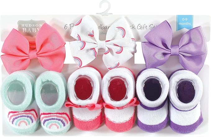 Hudson Baby Girl's Headband and Socks Giftset
