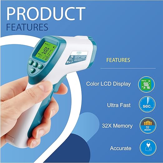Elate Premium No Touch Forehead Thermometer for Babies and Adults | Bundle Pack