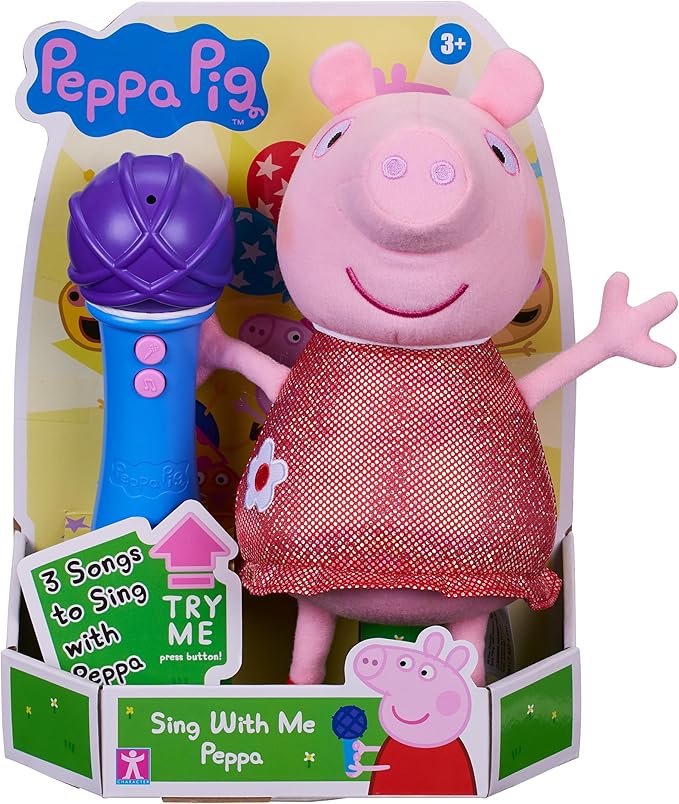 Peppa Pig, Sing With Me Peppa, Interactive Plush, Musical Plush Toy with Microphone, Toys, Preschool Gift