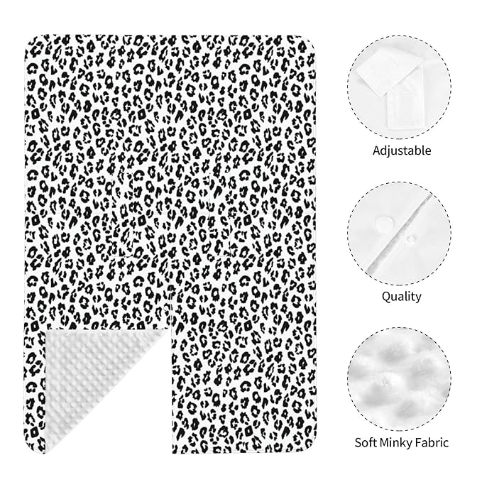 White and Black Leopard Pattern Print Baby Car Seat Canopy Nursing Cover for Newborn Car Seat Breastfeeding Covers Blanket Newborn Shower Gift