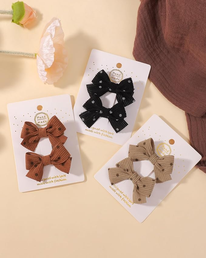 doboi 12 Pcs 2Inch Hair Clips Non Slip Small Bows Polka Dots Alligator Clips Hair Accessories for Little Girls Toddlers Teens