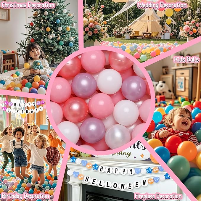 GOGOSO Ball Pit Balls for Toddlers Dogs Baby, 2.2 Inch Pastel Play Ball Toys Kid Ballpit, Bounse House, Birthday, Tent, Party,100 pcs