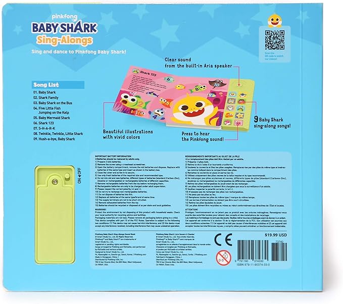 Pinkfong Baby Shark ABC Alphabet Bus & Sing-Alongs 10-Button Sound Book Bundle | Baby Shark Toys & Books | Interactive Learning Toys for Toddlers 1–3 | Educational Gifts for Boys & Girls