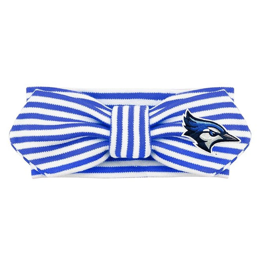 Creative Knitwear Creighton Bluejays Infant Girls Royal/White Striped Hair Knot Headband Embroidered Logo - Size Newborn - 4T